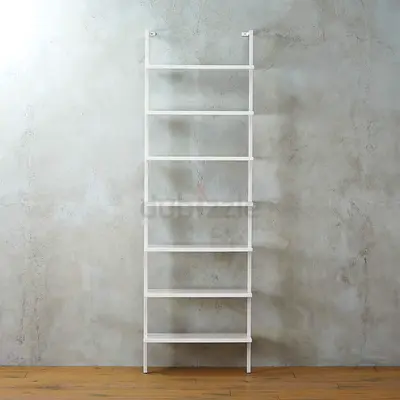 Stairway White Metal Wall Mount Bookshelf - CB2