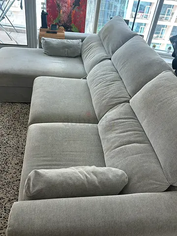 Eskilstuna 3 seat sofa with chaise longue original price 4495 aed. 1 year used. Final price 2200 aed