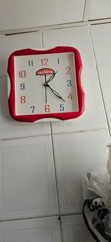 Red Square Wall Clock - Working Condition