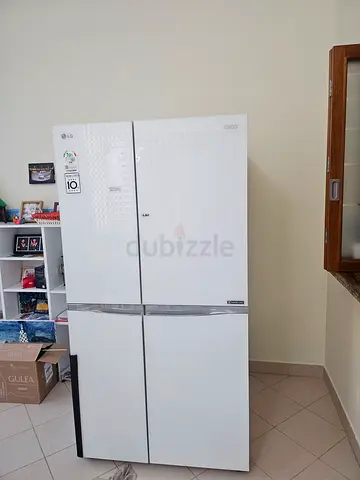 LG Side-by-Side Refrigerator - White, Good Condition