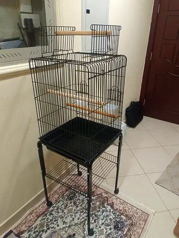Bird ، parrot , cage with stand and perches - excellent condition