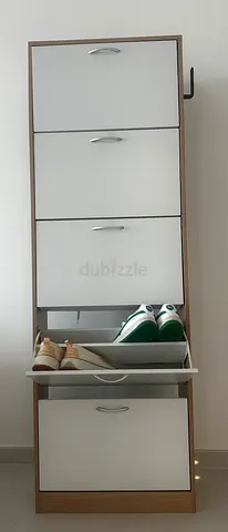 5-Tier Tilting Shoe Cabinet – Good Condition