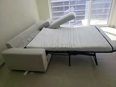 Ikea vimle gunnared beige L shape sofa bed with mattress