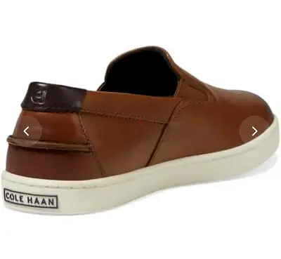 Cole Haan Brown Leather Slip-On Sneakers - Men’s Size 44.5 (Pre-owned) LIKE NEW