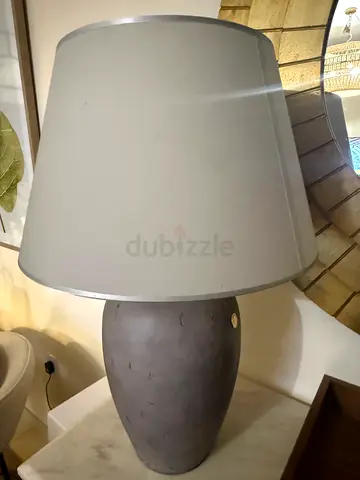 Aura Large Ceramic Table Lamp with grey Shade