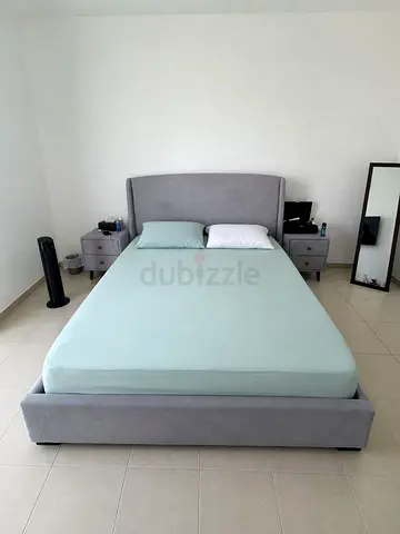 Bed set - Super King Bed with Mattress, 2 Side tables 6 drawer Dresser with Mirror