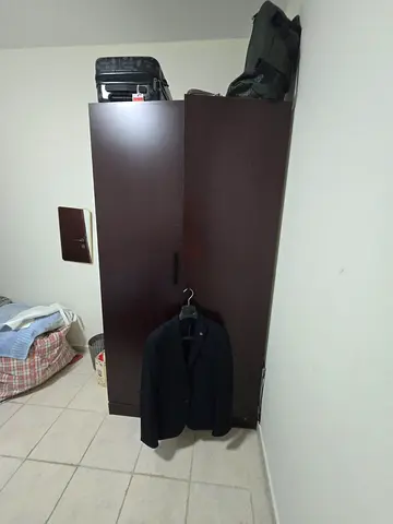 2 Dark Brown Two-Door Wardrobe / Armoire - Good Condition