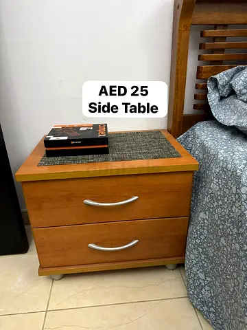 Wooden Bedside Nightstand with Two Drawers