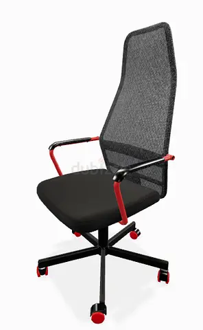 Office Chair with Red Accents - Good Condition  is for sale for sale at the price of 50 AED