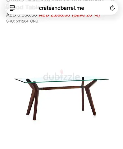 Crate  Barrel Strut 70 Glass Table - Rare Teak Edition
