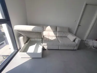 Ikea Eskilstuna dark beige color lshape sofabed with storage
