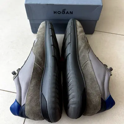 Hogan mens grey suede sneakers - size 43