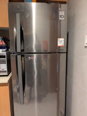 LG Double Door Refrigerator - Silver, 10 Year Inverter Motor, Good Condition