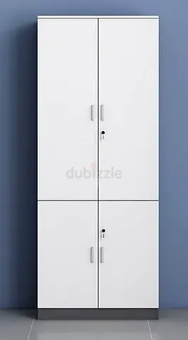 White Tall melamine mdf Storage Cabinet Wardrobe with Locks - brand new