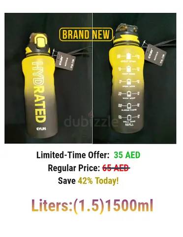 1.5L  (Gradient) Hydrated Sports Water Bottle - Brand New, not used Yellow Color