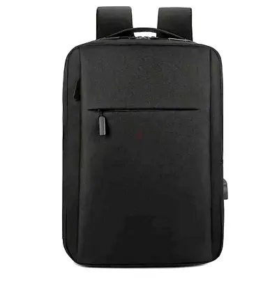 Sleek Black Slim Laptop Backpack with USB Charging Port
