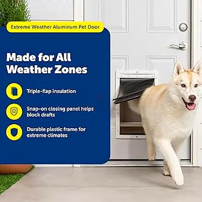 Petsafe Extreme Weather Pet Door For Cats And Dogs – 3-Flaps For Added Insulation – Medium Pets