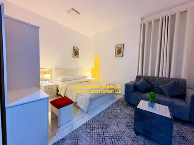 Luxury studio with semi-separate kitchen and open view, fully furnished✨Ajman Al Nuaimiya. For monthly rent. Rent includes bills, net