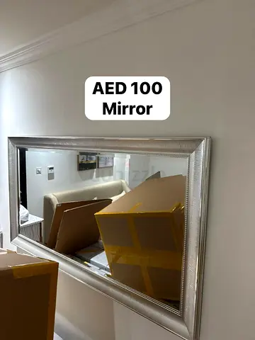 Large Wall Mirror with Silver Frame