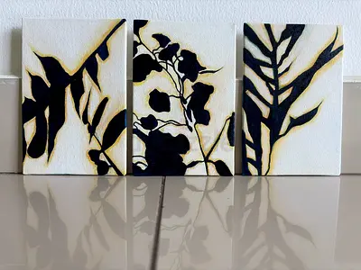 Botanical Triptych Hand-painted oil on canvas