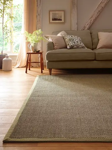 Large Neutral Sisal-Style Area Rug — Good Condition
