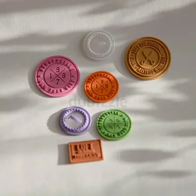 Set of Assorted Plastic Toy Game Tokens / Play Coins