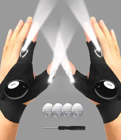 MOIPEJO LED Flashlight Gloves, Gifts for Men Dad Him Boyfriend Husband, Cool Gadget Hands-Free Finge