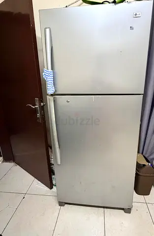 LG Silver Double Door Refrigerator - 2-Door Top Freezer, Good Condition