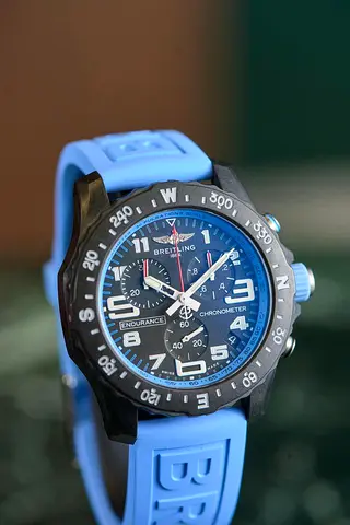 Mastercopy of Breitling Endurance Pro Chronometer with Blue Rubber Strap - Excellent Condition