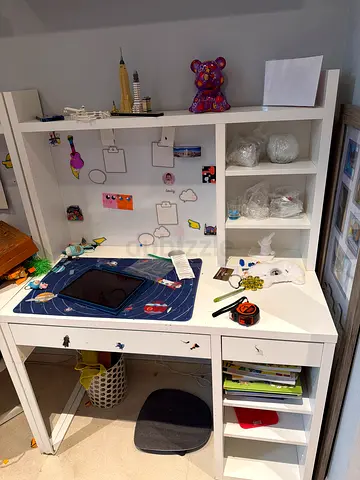 White Kids Study Desk and chair Good Condition (2 available for sale, price per table/chair set)
