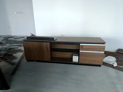 Wooden TV Entertainment Unit with Storage - Good Condition