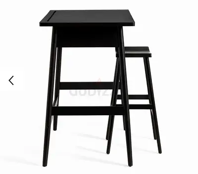 Eddie standing desk with matching stool - black