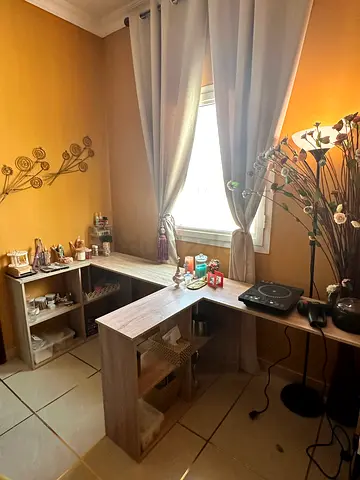 2 L-shaped Wooden Study/Computer Desk with Shelves - Light Oak