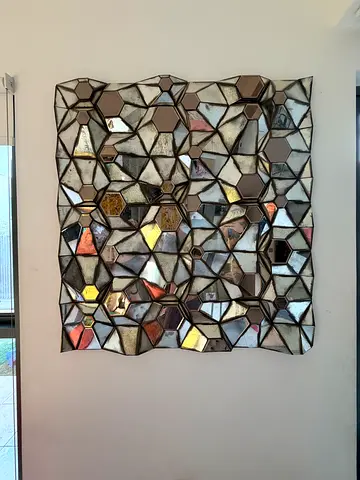 Chattels and More Vintage Geometric 3D Wall Art Mirror