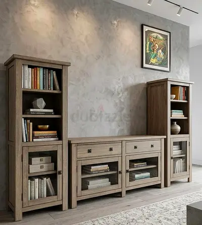 Pottery barn Benchwright Media Console with side cabinets