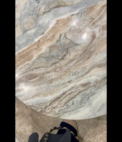 Round natural marble coffee table top - perfect condition