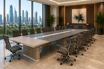 Aplon L Large Conference Table Dubai | 20 to 24 Person Boardroom Table UAE