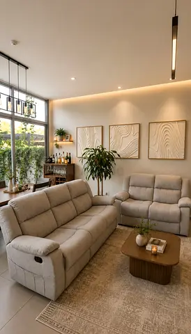 reclining 3-seater sofa + matching 2-seater, barely used