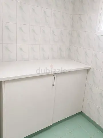 White Kitchen Base Cabinet with Countertop - Good Condition