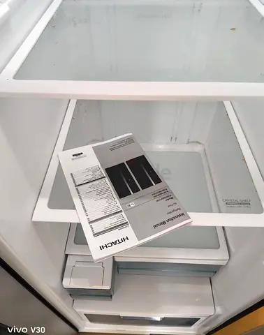 Used Hitachi Refrigerator - Good Working Condition, Glass Shelves
