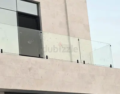 Glass Balcony Railing with Stainless Steel Clamps - new