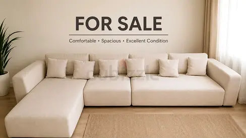 Sofa with Cushions - Good Condition( Urgent )
