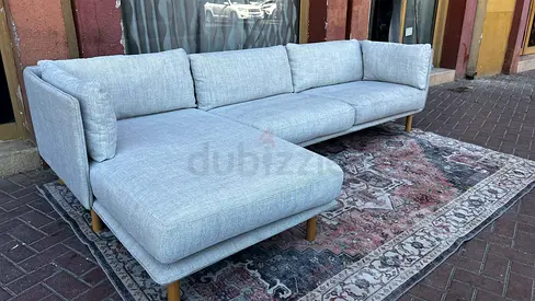 Cratebarrel L Shape Sofa Beige