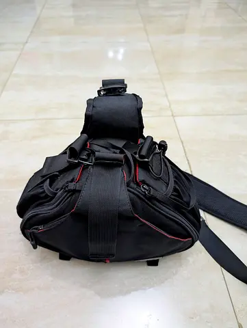 DSLR Camera Sling Bag Red/Black with rain cover