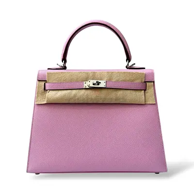 Authentic Hermes Kelly 25 Mauve Sylvestre Epsom PHW