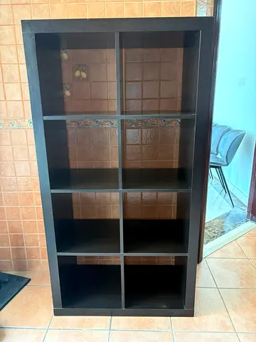 IKEA KALLAX-style 8-cube Black Brown Bookcase / Shelving Unit