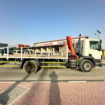 Scania truck with a truck-mounted hydraulic crane