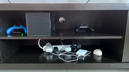 Black wooden TV unit