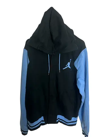 Black and Light Blue Jordan Zip-Up Hoodie,