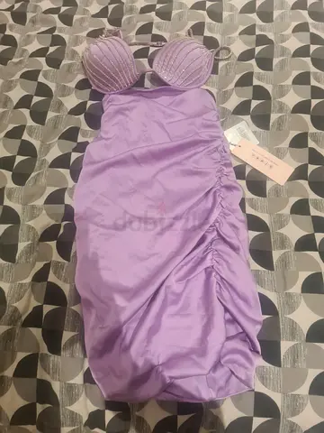 Lilac satin mini dress - brand new OhPolly